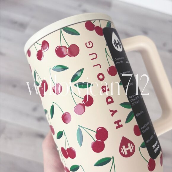 “Cherry" HydroJug 40 oz Traveler Tumbler - Cherries Hydrojug - Picture 2 of 5